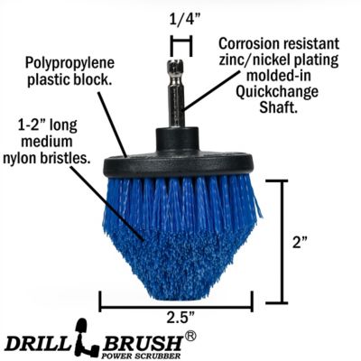 Image showing  Blue Corner Brush, Medium Bristles, Cone Shaped, Marine & Pool Cleaning, C-S-B-QC-DB