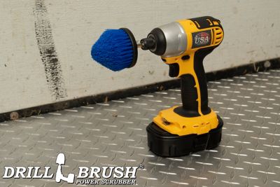 Image showing  Blue Corner Brush, Medium Bristles, Cone Shaped, Marine & Pool Cleaning, C-S-B-QC-DB