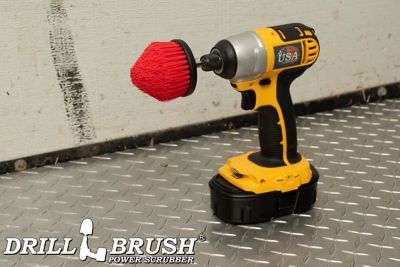 Image showing  Red Corner Brush, Stiff Bristles, Cone Shaped, Outdoor & Patio Cleaning