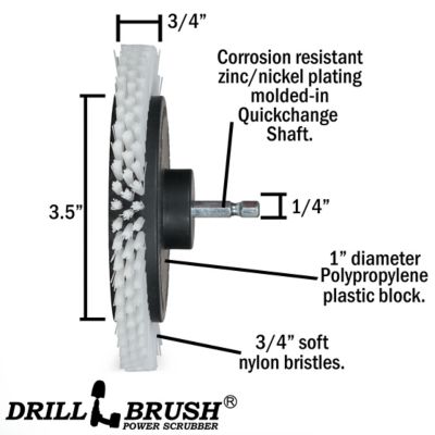 Image showing  White Edge Brush, Soft Stiffness, Wheel Shaped, Home & Auto