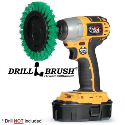 Drillbrush Green Edge Brush, Medium Stiffness, Wheel Shaped, Kitchen & Linoleum