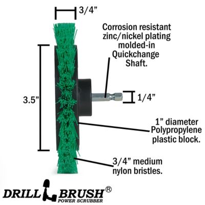 Image showing  Green Edge Brush, Medium Stiffness, Wheel Shaped, Kitchen & Linoleum