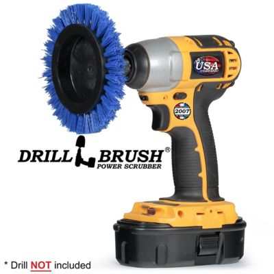 Drillbrush Blue Edge Brush, Medium Stiffness, Wheel Shaped, Marine & Pool, E-S-B-QC-DB