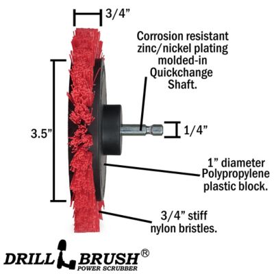 Image showing  Red Edge Brush, Stiff Stiffness, Wheel Shaped, Outdoor & Patio