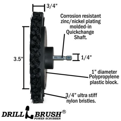 Image showing  Black Edge Brush, Ultra Stiff Stiffness, Wheel Shaped, Grill & Industrial