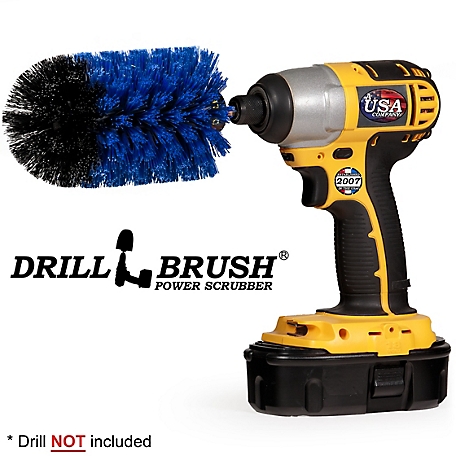 Drillbrush Jumbo Original Blue Brush, Medium Bristles, Marine & Pool Cleaning, J-S-B-QC-DB