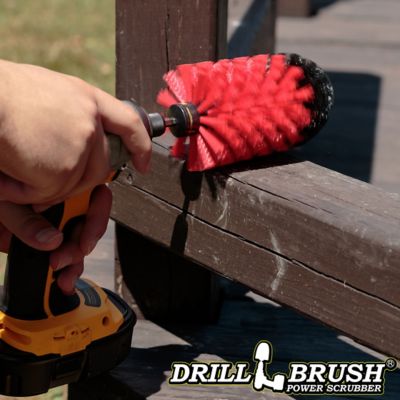Image showing  Jumbo Original Red Brush, Stiff Bristles, Bullet Shaped, Masonry & Lawn Furniture