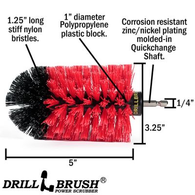 Image showing  Jumbo Original Red Brush, Stiff Bristles, Bullet Shaped, Masonry & Lawn Furniture