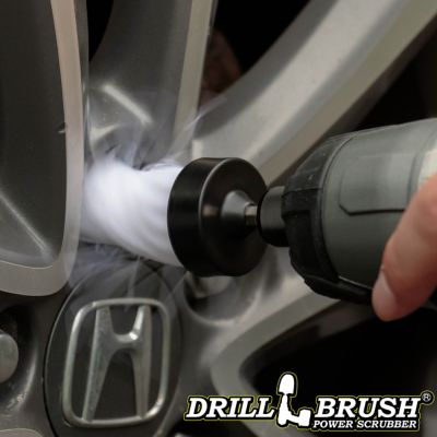 Image showing  1 in. White Brush, Soft Stiffness, Long Bristles, Home & Auto Spot Cleaning, 1IN-L-W-QC-DB