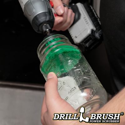 Image showing  1 in. Green Brush, Medium Stiffness, Long Bristles, Kitchen Spot Cleaning, 1IN-L-G-QC-DB