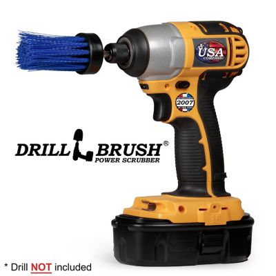 Image showing  1 in. Blue Brush, Medium Stiffness, Long Bristles, Marine & Pool Spot Cleaning, 1IN-L-B-QC-DB