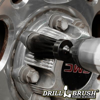 Image showing  1 in. Black Brush, Ultra Stiff Stiffness, Long Bristles, Grill & Industrial Spot Cleaning, 1IN-L-K-QC-DB