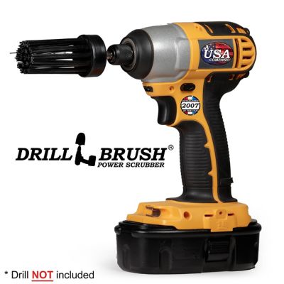 Image showing  1 in. Black Brush, Ultra Stiff Stiffness, Long Bristles, Grill & Industrial Spot Cleaning, 1IN-L-K-QC-DB