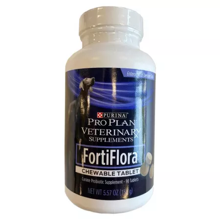 Purina Pro Plan Veterinary Supplements FortiFlora Chewable Probiotic Supplement Tablets for Dogs 90 ct Dog Digestion Supplements