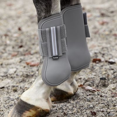 Bottes Néoprène Fermeture Velcro Guêtres HORZE Adepto Violet - Protection Tendons Pour Cheval équipement équestre Sport