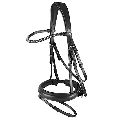 Horze Ergonomic Snaffle Bridle with Curved Crystal Browband