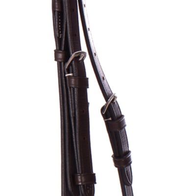 Henri De Rivel Laureate Fancy Stitched Bridle W/Wide Caveson And Laced Reins Oakbark 24125 01
