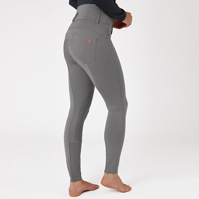 Horze Women's Tara High-Waisted Knee-Patch Breeches, Silicone Grip