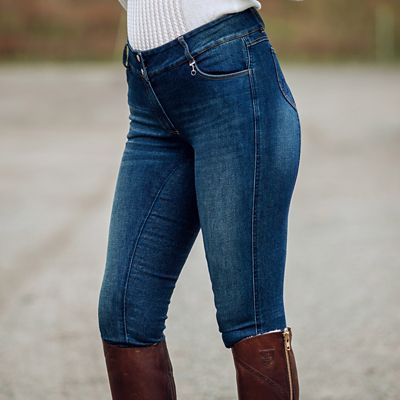 Image showing  Women's Kaia High-Waisted Denim Full-Seat Breeches, Silicone Grip