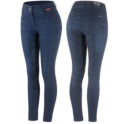 B-Vertigo Women's Elle Denim Full-Seat Breeches, Silicone Grip