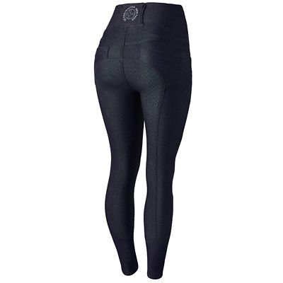 Horze Women's Katia Denim-Look Full-Seat Riding Tights, Silicone Grip