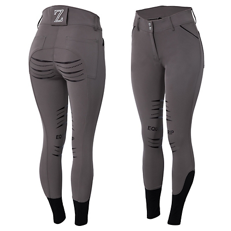 Horze Tori Full Seat Silicone Breeches with Back Pocket Embroidery