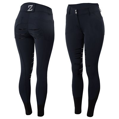 Horze Women's Tori Full Seat Silicone Breeches with Back Pocket Embroidery