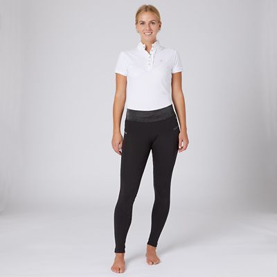 Image showing 3 th Horze Women's Noel Winter Riding Tights with Black Glitter
