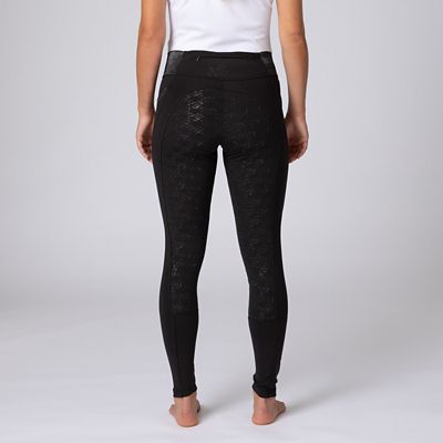 Image showing 4 th Horze Women's Noel Winter Riding Tights with Black Glitter