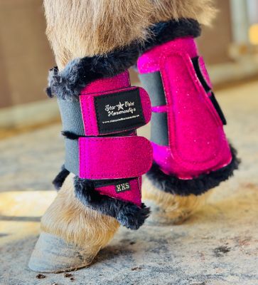Star Point Horsemanship Raspberry Sparkle Brush Boots Mini-Pony