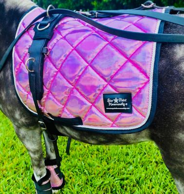 Image showing  Holographic All-Purpose English Saddle Pad, Pink