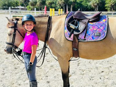 Star Point Horsemanship Holographic All-Purpose English Saddle Pad, Pink