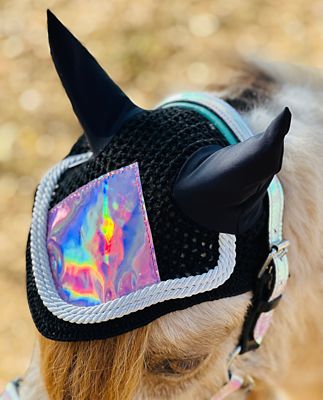 Star Point Horsemanship Pink Holographic Horse Ear Bonnet