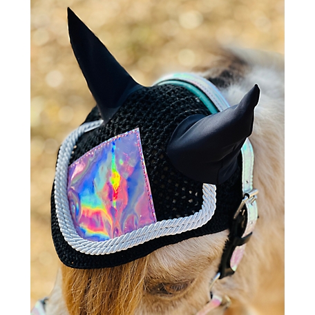 Star Point Horsemanship Pink Holographic Horse Ear Bonnet