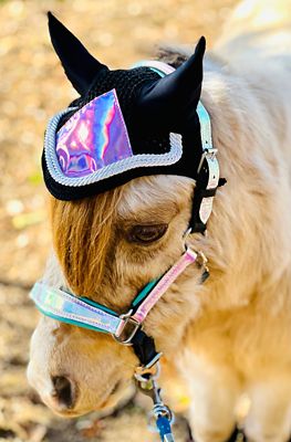 Image showing  Pink Holographic Horse Ear Bonnet