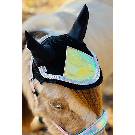 Star Point Horsemanship Mini-Pony Silver Holographic Ear Bonnet