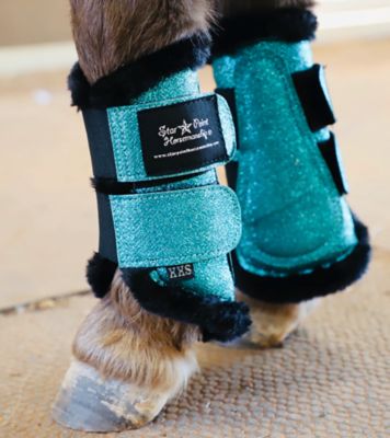 Image showing  Teal Glitter Brushing Boots (Pony Size)
