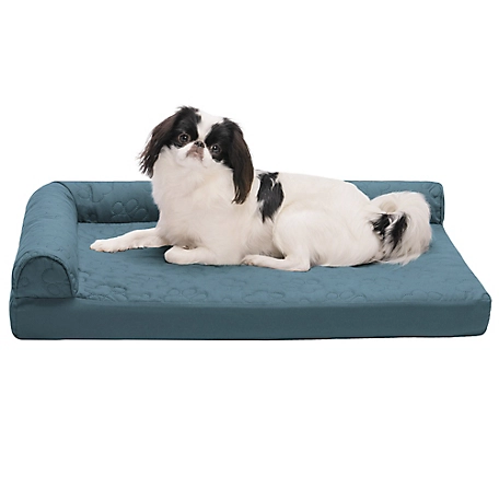 FurHaven Paw-Quilted Orthopedic Deluxe L-Chaise Pet Bed for Dogs & Cats