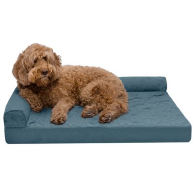 FurHaven Paw-Quilted Orthopedic Deluxe L-Chaise Pet Bed for Dogs & Cats Great Dog Bed