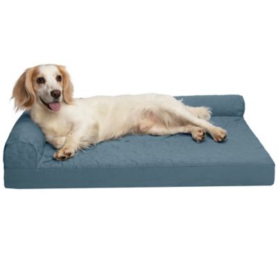 Furhaven Paw-Quilted Memory Top Deluxe L-Chaise Dog Bed