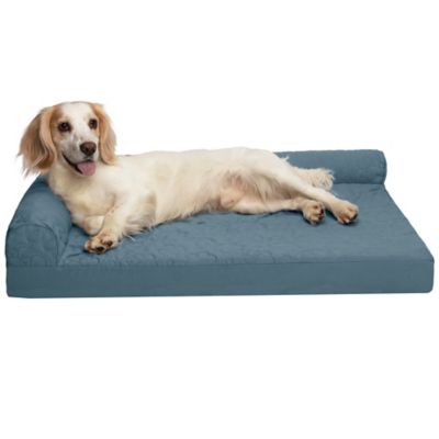 FurHaven Paw-Quilted Memory Top Deluxe L-Chaise Dog Bed