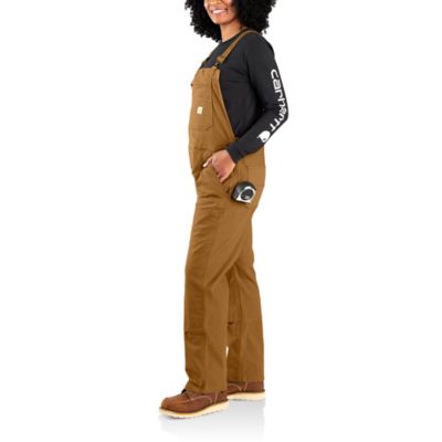 Image showing  Women's Rugged Flex Loose Fit Canvas Bib Overalls