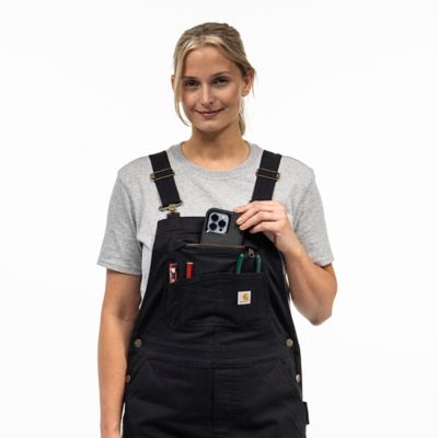 Image showing 1 th Carhartt Women's Rugged Flex Loose Fit Canvas Bib Overalls