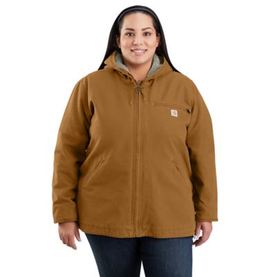 Image showing  Women's Washed Duck Sherpa-Lined Jacket