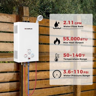 Image showing  1.32 GPM Outdoor Portable Propane Tankless Water Heater with Stand and Carry Bag