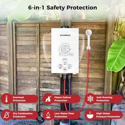 Image showing 5 th Camplux 1.32 GPM Outdoor Portable Propane Tankless Water Heater with Stand and Carry Bag