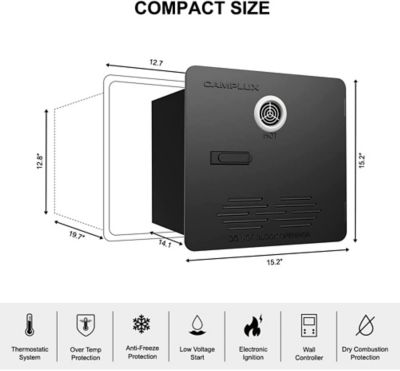 Image showing  2.64 GPM 65,000 BTU Smart Instant Propane RV Tankless Water Heater, Black