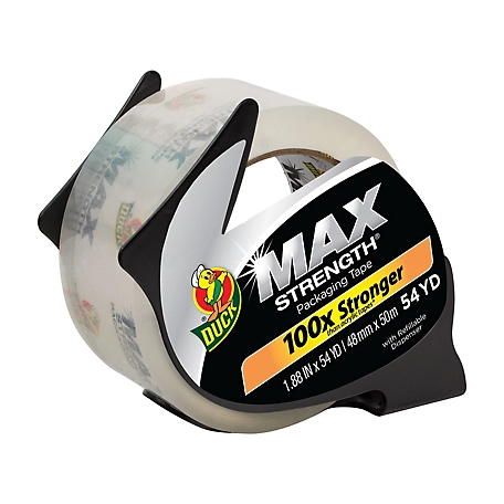 Duck Max Strength Packing Tape with Dispenser, 1.88 in. x 54.6 yd.