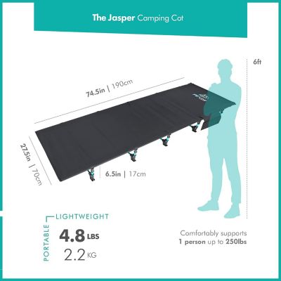 Image showing  Adult 1-Person Jasper Ultralight Camping Cot, 74.8 in. x 27.5 in.