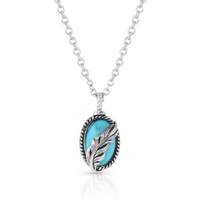 Montana Silversmiths World's Feather Turquoise Necklace, NC5375